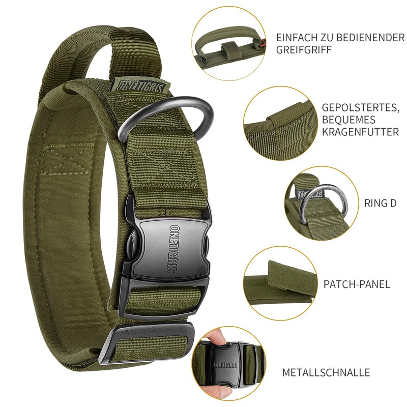 OneTigris Hunde Halsband mit Metallschnalle für Hunde