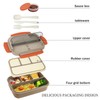 Colexy Bento Lunch Box Auslaufsichere Lunchbox mit Fächern 1300ML Lunchbox