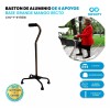 Liberty Bastón De Aluminio Infinity 4 Apoyos Base Grande Mango