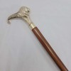 Premium Wooden Designer Handmade Brass Lion Head Handle Brown Walking