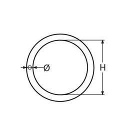 Stainless Steel Ring, Welded And Polished, 8 mm, 70 mm, A4 AISI316/