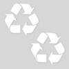 Ignixia (2 Pack) Recycle Sticker for Trash Can to Organize Garbage containers, Recycle Bin Decal Plotter Cut Vinyl Recycle Symbol (White, 5 X 5 Inches)