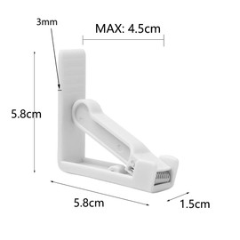 Pack of 4 Tablecloth Clips, White Plastic Clips, Adjustable High Clamp, Support Desk Thickness Max. Approx. 4.5 cm, Tablecloth Clip for Garden, Picnics, Party, Kitchen and Restaurant. 5.8 x 5.8 x 1.5