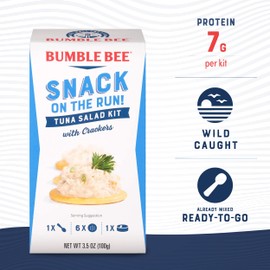 Bumble Bee Snack On The Run Tuna Salad with Crackers Kit - Ready to Eat, Spoon Included - Wild Caught Tuna - Shelf Stable & Convenient Protein Snack, 3.5 oz (Pack of 12)