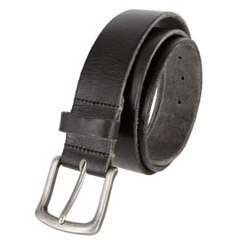 Genuine Full Grain One Piece Leatehr Casual Jean Belt 1-1/2"(38mm) Wide (Ant-Black, 36)