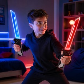 2-in-1 Transforming Light-Up Sword & Axe Toy – ABS Cosplay Role-Play Prop with Vibration and Multiple Lighting Modes