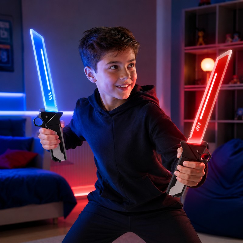 2-in-1 Transforming Light-Up Sword & Axe Toy – ABS Cosplay