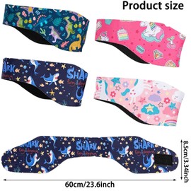 Xiaozuoyue 2PCS Swimming Headbands,Cute Swinmmers Ear Headband，Swimming Headband Swimming Ear Band Adjustable，Swimmer Guard (pink, One Size)