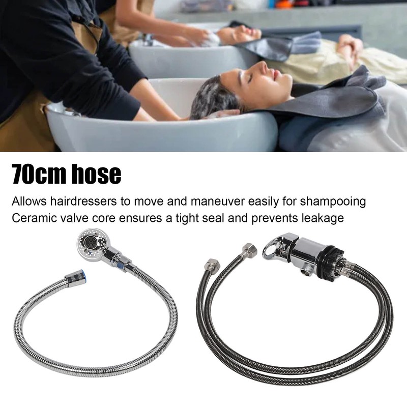 Shampoo Bowl Faucet Rust Resistant 70cm Hose Zinc Alloy Structure