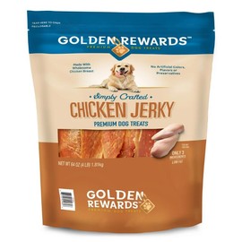 Golden Rewards Chicken Flavor Premium Dry Jerky Treats for All Dogs, 64 oz