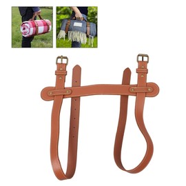 Fyearfly Picnic Blanket Strap, PU Leather Carry Strap, Yoga Mat, Carry Strap with Adjustable Holes, Tear-Resistant Portable Carpet Strap, Carry Strap for Picnic Blanket, Travel Rug, Yoga Rug