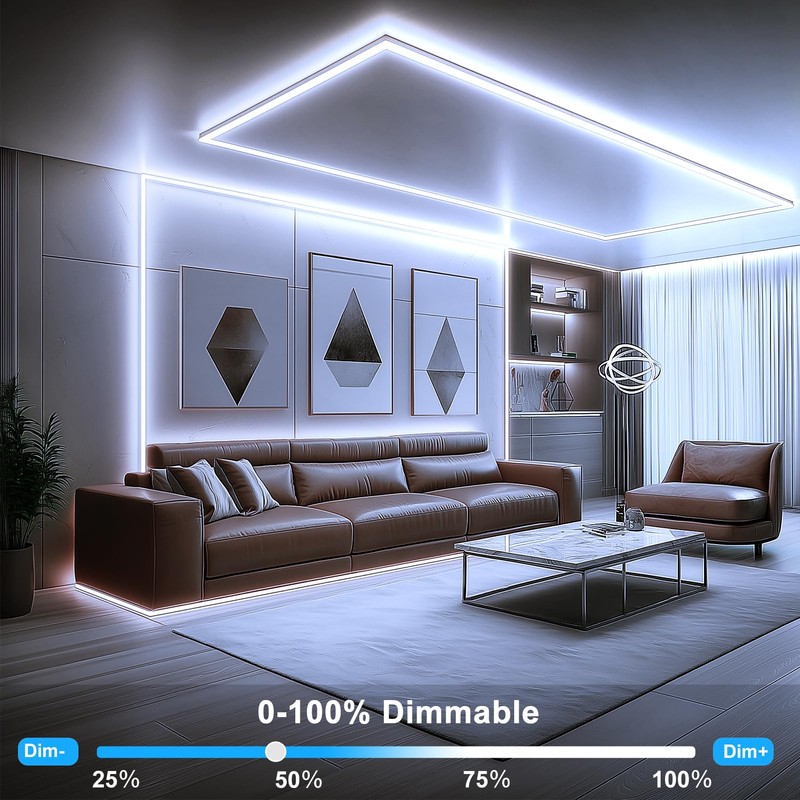 echosari 65.6Ft LED Strip Lights, 6000K Ultra-Bright Strip Lights with