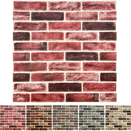 10-Pack 52 Sq.Ft 3D Wall Panels Peel and Stick 3D Faux Brick Wallpaper Peel and Stick Pink Brown Faux Stone Wall Panel Foam Brick Self-Adhesive 3D Wallpaper