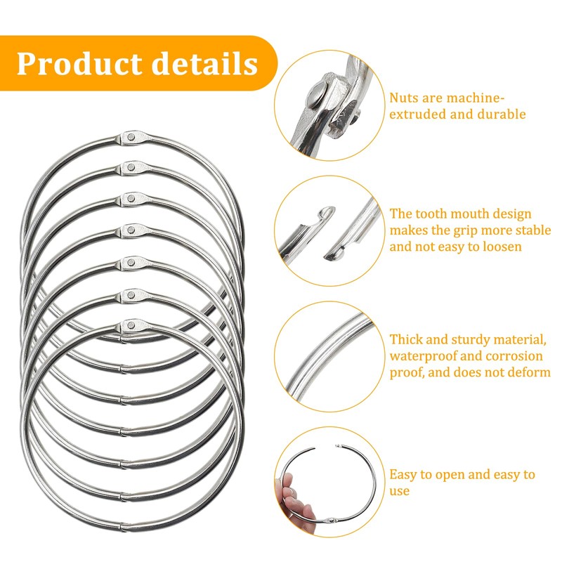 Pack of 10 80 mm Goods Ring Large Metal Ring