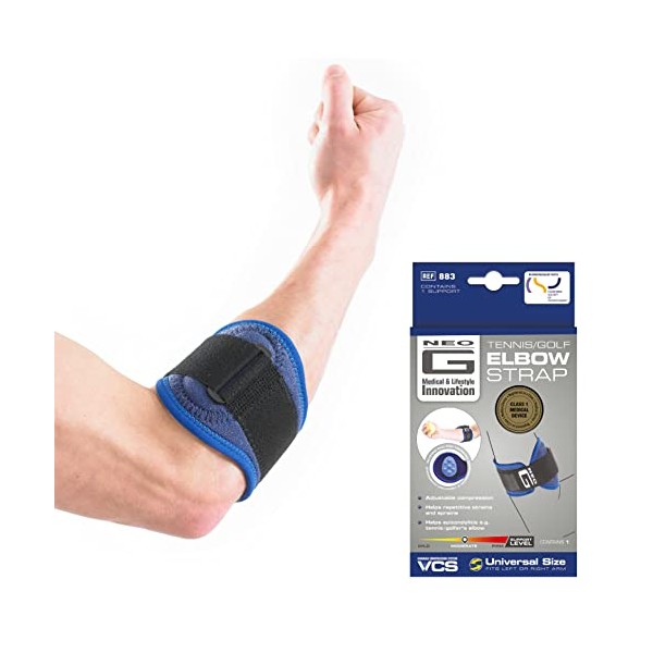 Neo G Tennis Elbow Support Strap - Golfers Elbow Support Strap - Support for Epicondylitis, Tennis/Golfers Elbow, Sprains & Repetitive Strain, Forearm Pain â Class 1 Medical Device