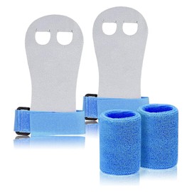 Gymnastics Grips Set,Gymnastics Hand Grips Wristbands Wrist Support Sports Accessories for Bar Grips Palm Protection Girls Youth Kids (Blue)