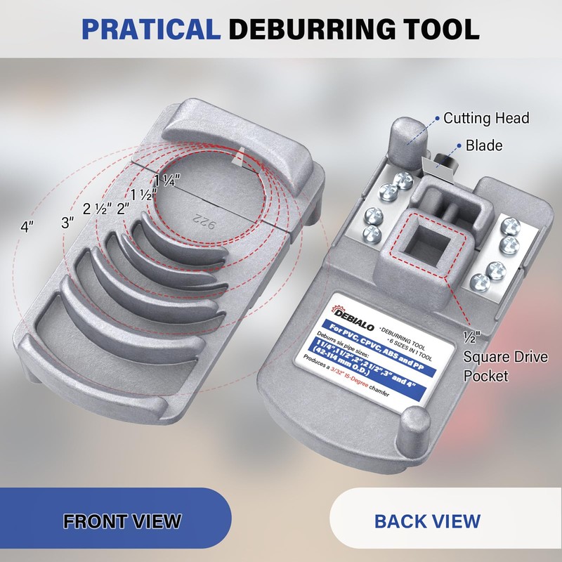 Deburring Tool for Plastic Pipe, Professional PVC Pipe Reamer Deburrs
