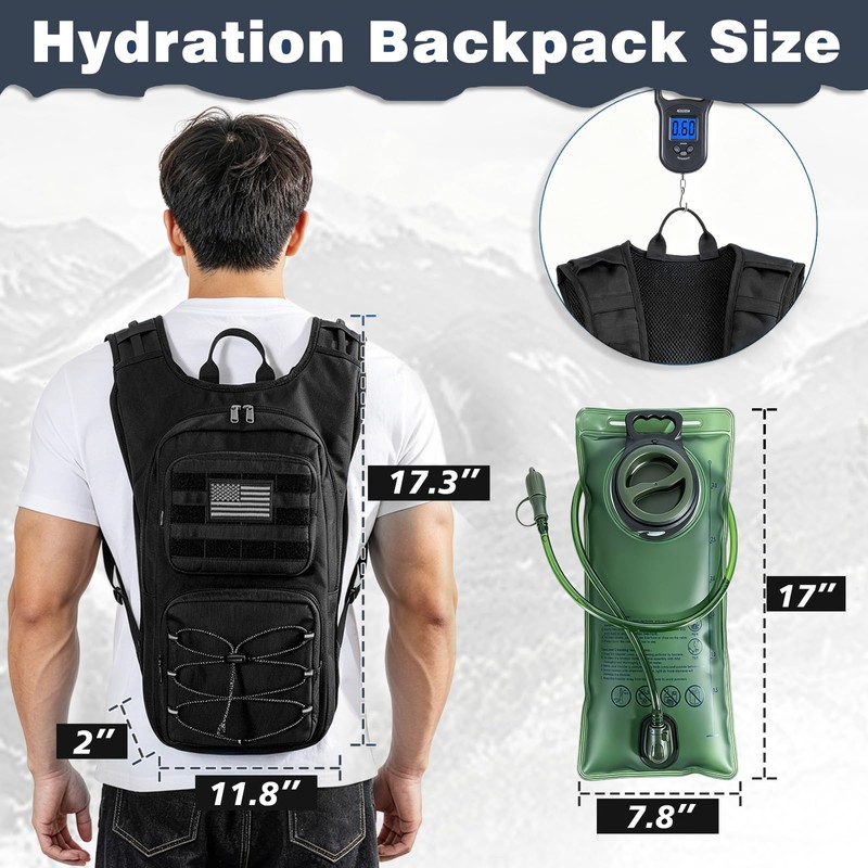LASUK Lightweight Hydration Backpack with 105 oz 3L Water Bladder,