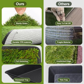 Dog Grass Pad with Tray,40''X27.5''Large Artificial Turf Grass Potty,XL Reusable 3-Layer Dogs Pee Potty Grass Pads, Easy to Clean Portable Dog Litter Box for Indoor/Outdoor Potty Training Toilet