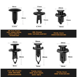 SANTUO Car Clips Set 200Pcs With Tools 6 Sizes Trim Clips Fasteners with 5 Trim Removal Tools Back Box Repair Clip Bumper Retainer Clips Car Body Clips Interior Fittings
