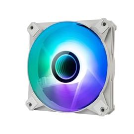 darkFlash DF-INF8-WT 4.7 inches (120 mm) RGB PWM Fan, White, Infinity Mirror, Anti-Vibration Rubber, Rifle Bearings