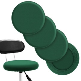 Tatuo Round Bar Stool Seat Covers Washable Stool Cushion Slipcover Elastic Bar Chair Covers for 14-17 Inch Chair (Green,4 Pieces)