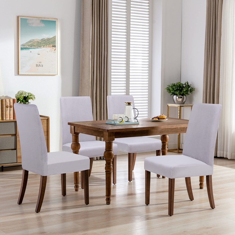 Smiry Velvet Stretch Dining Room Chair Covers Set of 2,