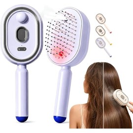 Cepillo Vapor Cabello, Tamaño Universal Cepillo Desenredante, Alisador Vapor Peine, Recargable Alisado Cepillos | Para Hogar Alisado Rizado Grueso Lac