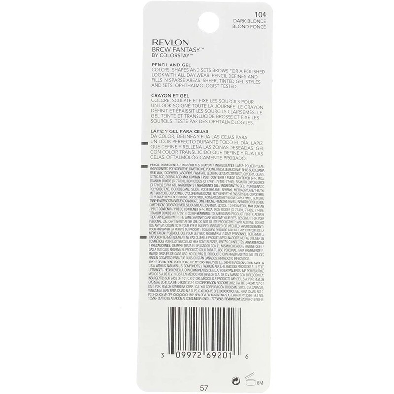 Revlon Brow Fantasy Pencil & Gel, Dark Blonde [104], 0.04