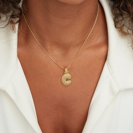 Aoeam Initial Necklace for Women Rhinestone Letter Necklace Small Initial Letter Necklace Letter Pendant Necklace Trendy Letter Initial Necklace Gifts