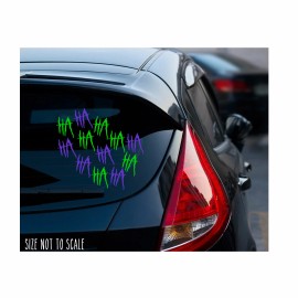TheStickySide HaHa Sticker Decal - Joker Art #2 Why So Serious 6" Purple & Lime Green