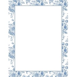 Great Papers! Papel de papelería con membrete, azul Toile floral, 8.5 x 11 pulgadas, apto para impresora, 50 hojas (2025010)