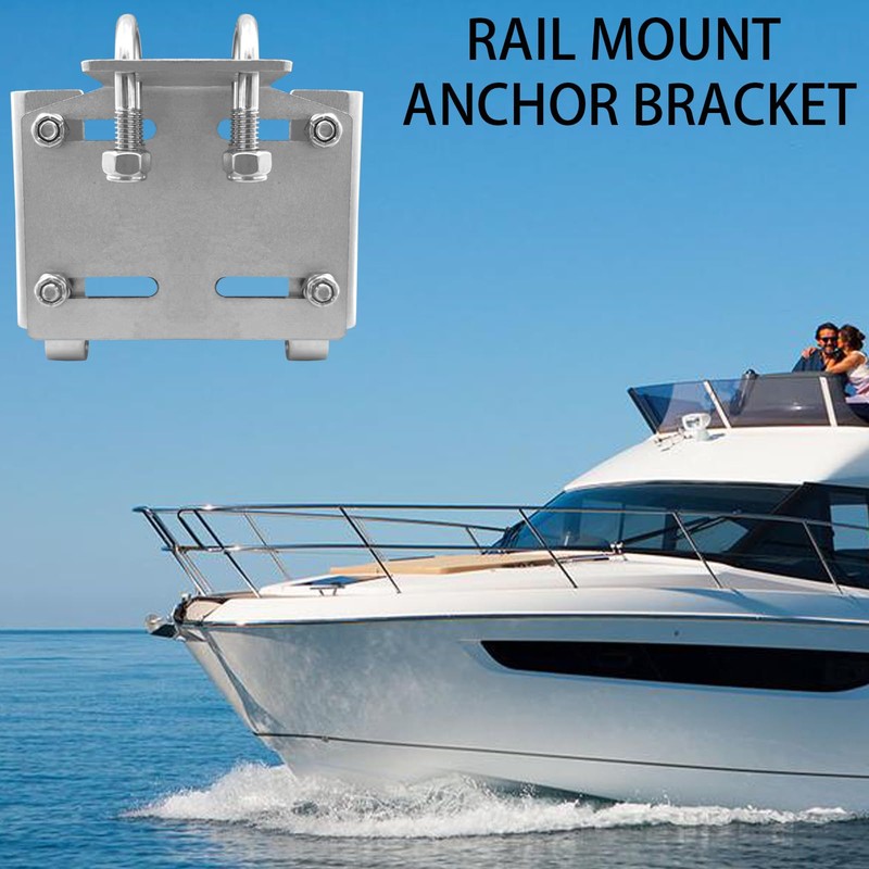 ISURE MARINE Stainless Steel Horizontal Stanchion Rail Mount Anchor Bracket,