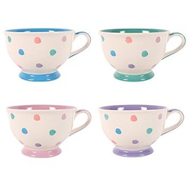Something Different Polka Splodge Teacup, Ceramic, Multi-Colour, 11.6 x 14.4 x 7.8 cm