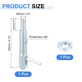 uxcell Retractable Indexing Plunger Pin, M8 l Spring Plunger Carbon Steel Spring Loaded Latch Telescopic Locking Pin with Nut for Machinery Shipbuilding