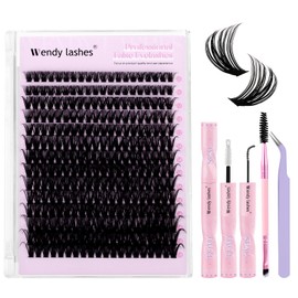 Eyelash Extensions Set, Natural 60D Eyelash Clusters, D Curl, Lash Clusters, 10-18 mm, Reusable Eyelash Extension Kit, DIY Lashes Extension (FK/KIT-60d-D-Mix1018)