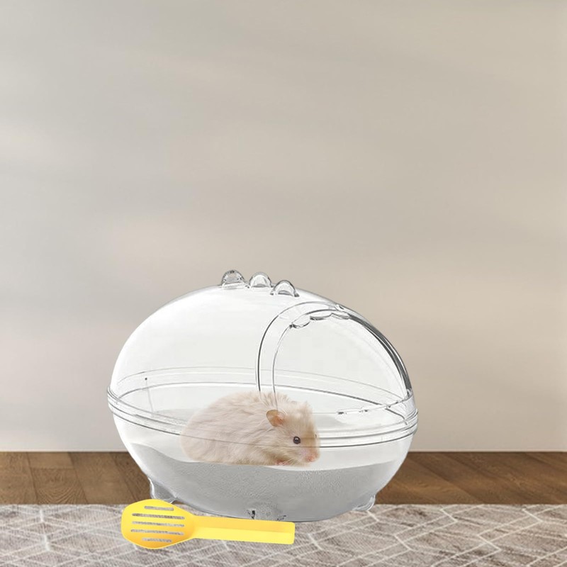 PLUSHCEWT Hamster Bathroom,Hamster Sand Bath,Hamster Bathtub,Transparent Hamster Bathroom with Scoop