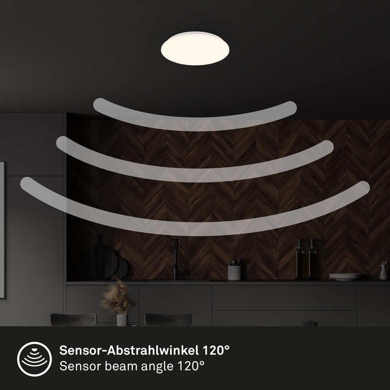 BRILONER LED Ceiling Light with Motion Sensor, Warm White Light,