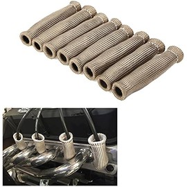 Titanium Spark Plug Wire Boots Thermal Protection Insulator Sleeve, 2500 Degree Heat shield Cover Wrap 6 inch for Car Truck 8PCS