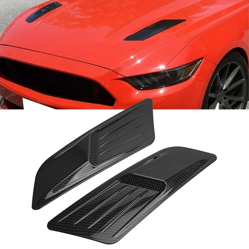 Pair Universal Front Hood Air Vent Molding Bonnet Cover Trim