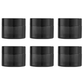 6 x Empty Cream Jars, 10 ml Cosmetic Jar, Cosmetic Jar, Black Empty Jar, Round, Refillable Cream Container, Travel Cosmetic Container with Lid for Cosmetics, Creams, Lotions, Nail Art Beads