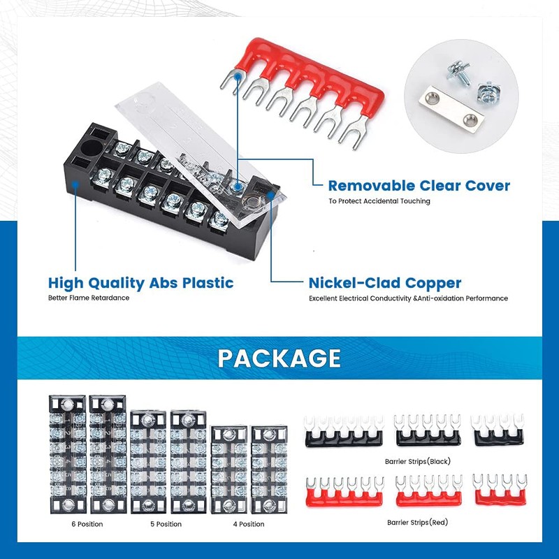 Greluma Terminal Strip and Strip - 6 Sets 4/5/6 Positions