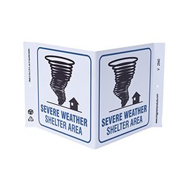 ZING 2540 Eco Safety V Sign, Severe Weather Shelter, 7Hx12Wx5D, Recycled Plastic