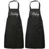 60 Second Makeover Limited Couples Hubby Wifey Black Apron Set