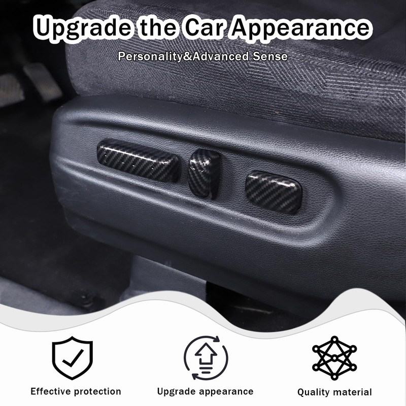 HIRUFAIT 3PCS Seat Adjustment Button Cover for Honda Pilot 2016-2022/