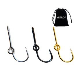 Fish Hook Hat Clip Hat Fishing Hook Hat Pins for Men Fish Hooks Tie Clasp Fishing Hooks 3Pcs Hat Pins, Gold, Silver, Black with One Storage Bag