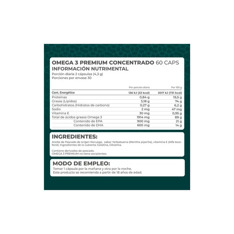 Suplemento Omega 3 Premium Concentrado - Pronat - 1,500 mg