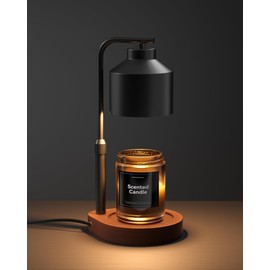 Cozmara Candle Warmer Lamp with Timer & Dimmer for Yankee Candles, Adjustable Height Candle Warmer for Jar Candles, Wax Melt Lamp for Home Decor & Gifts, Black, 2 Bulbs