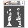 CrafTreat Reusable African Woman Stencil for Painting on Wood, Canvas,