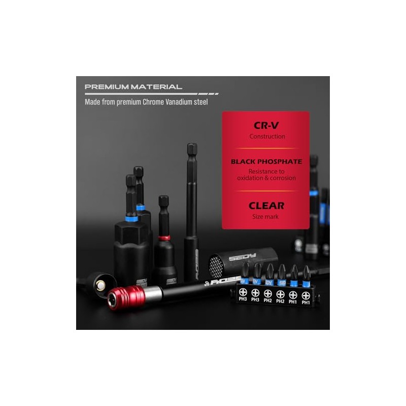 80-Piece Premium Magnetic Impact Nut Driver Set Metric & SAE